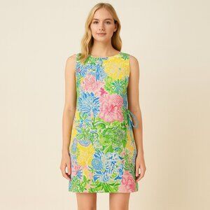 Lilly Pulitzer Donna Tunic Top Dress Multicolored Floral  Zip Up XXS